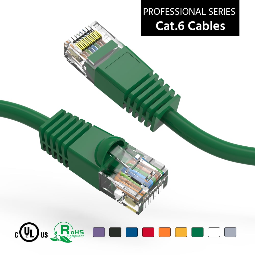 1Ft Cat6 UTP Ethernet Network Booted Cable Green