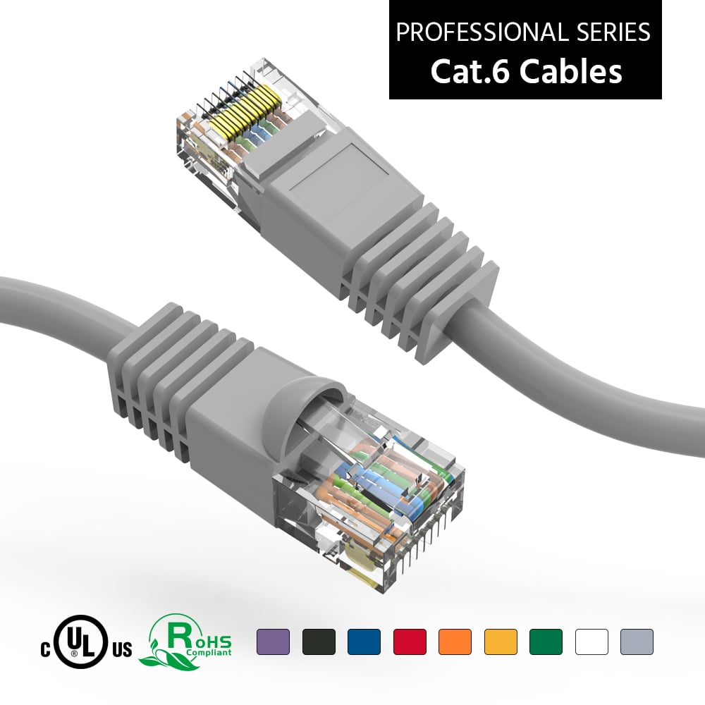 1Ft Cat6 UTP Ethernet Network Booted Cable Gray