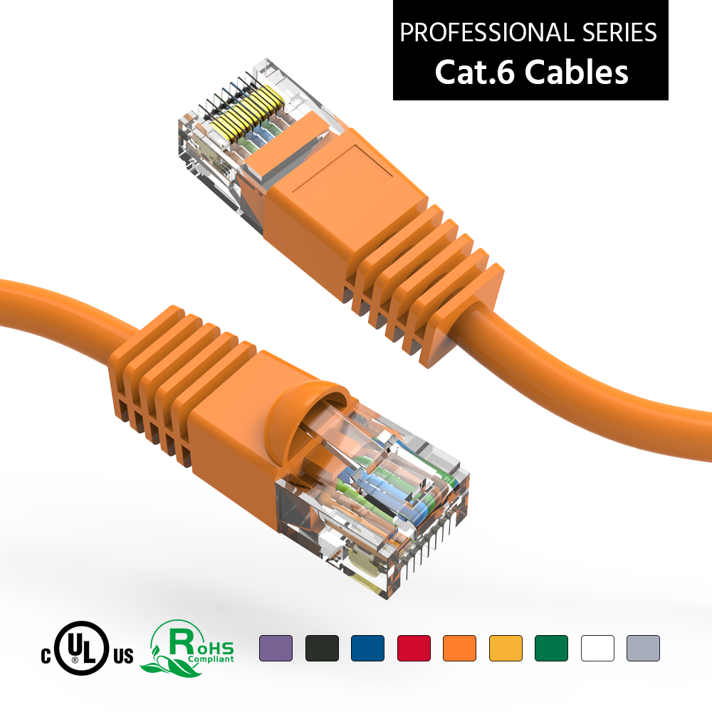 1Ft Cat6 UTP Ethernet Network Booted Cable Orange