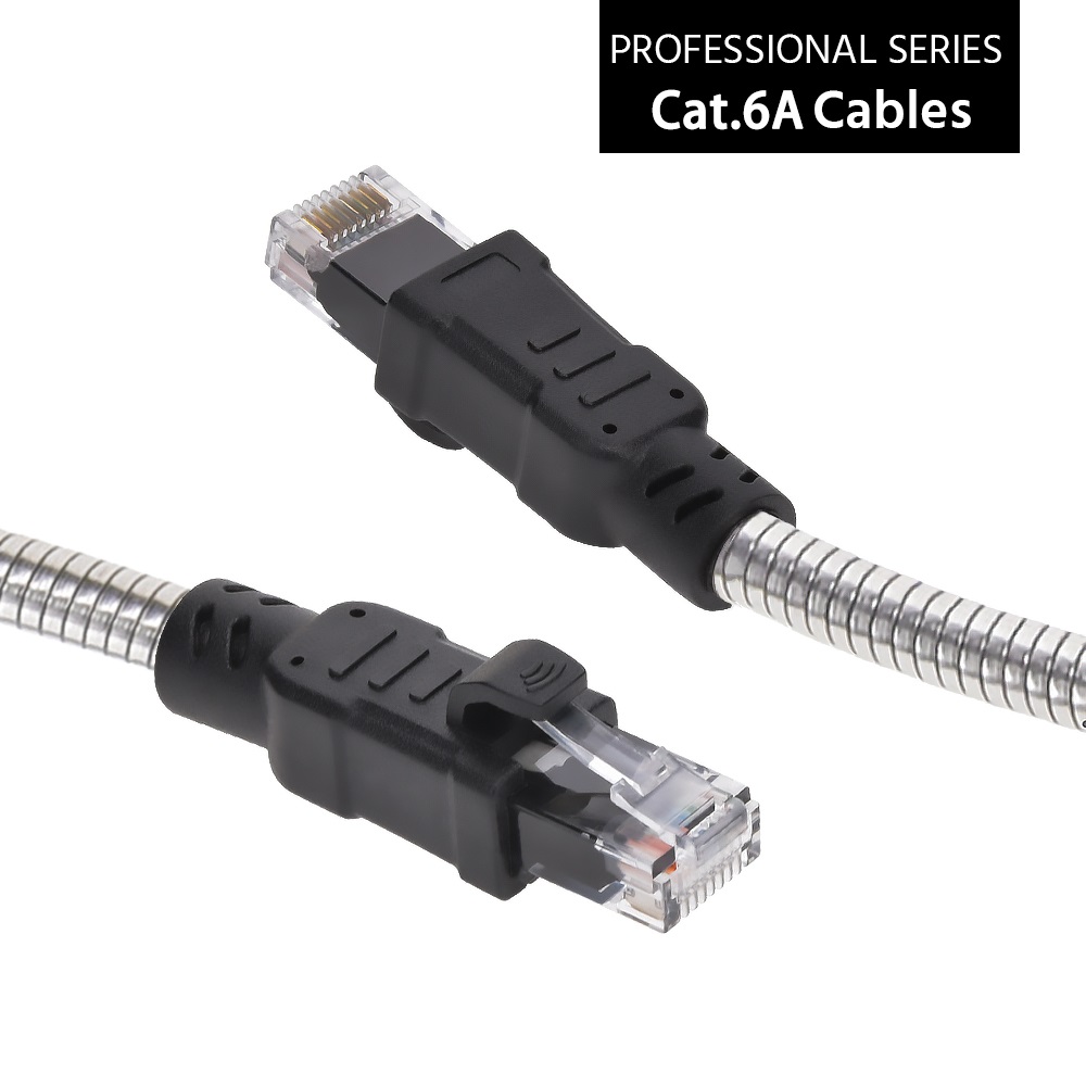 100FT CAT.6A Patch Cable Armored Anti-Rodent 24AWG