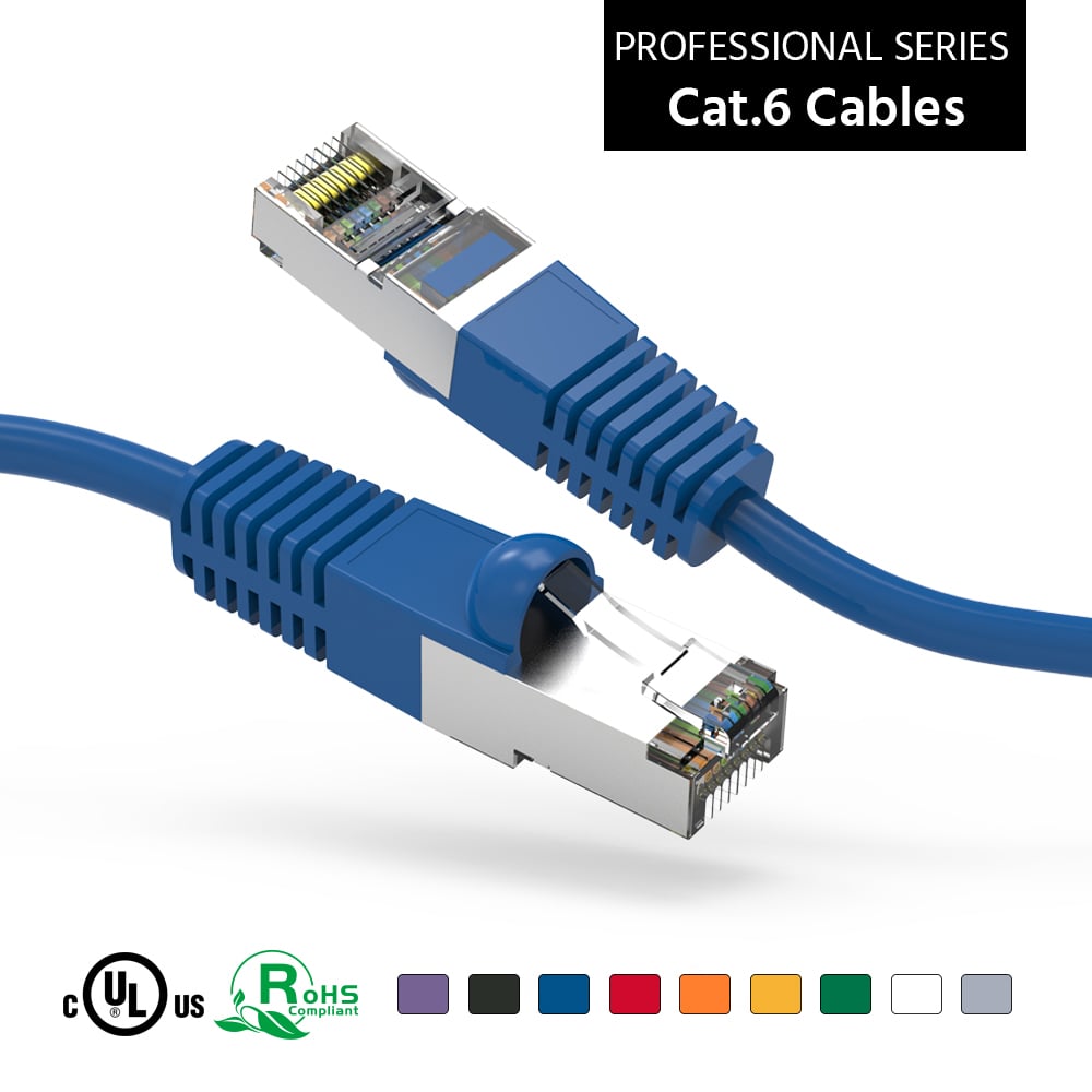 4Ft Cat6 Shielded (SSTP) Ethernet Network Booted Cable Blue