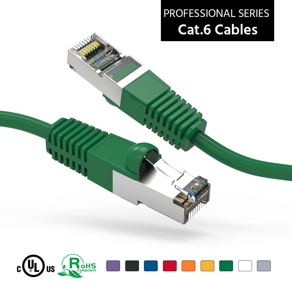4Ft Cat6 Shielded (SSTP) Ethernet Network Booted Cable Green