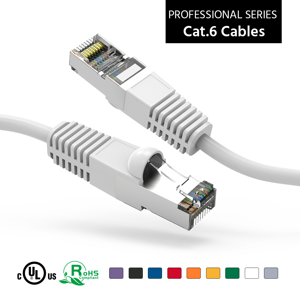 4Ft Cat6 Shielded (SSTP) Ethernet Network Booted Cable White