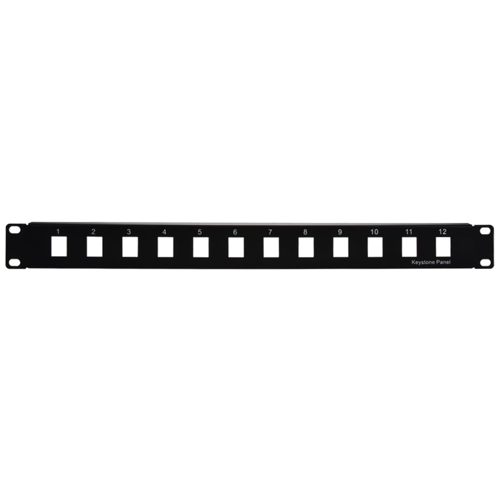 1U 19" 12port Blank Panel for Keystone Jack