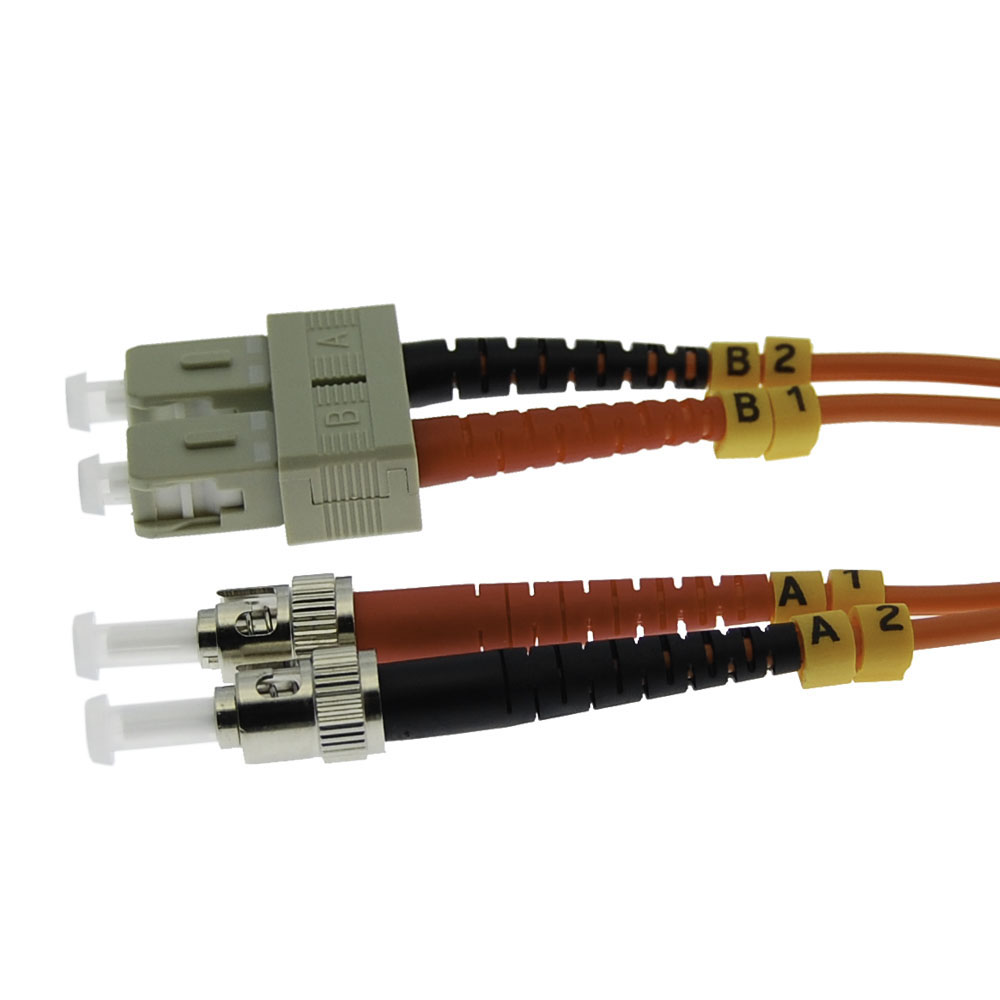 1m ST/UPC-SC/UPC OM1 Multimode Duplex OFNR 2.0mm Fiber Optic Patch Cable