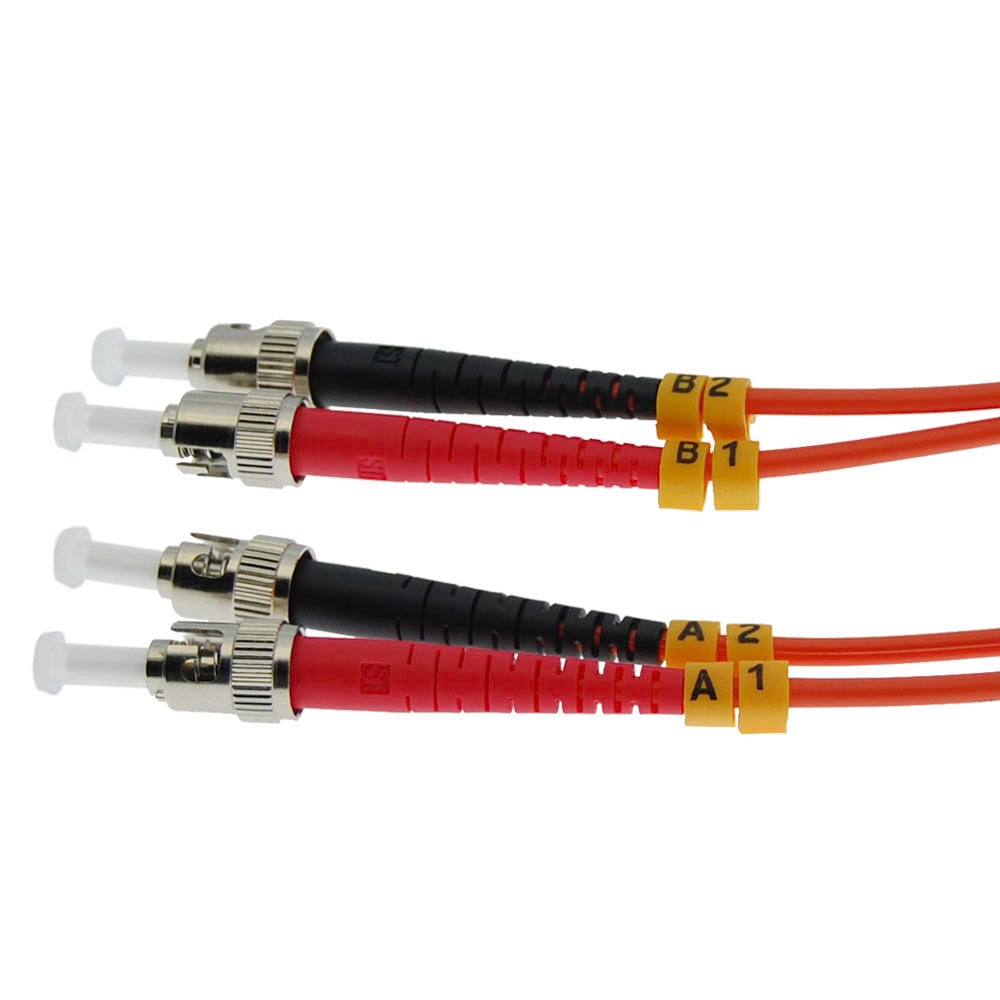 3m ST/UPC-ST/UPC OM1 Multimode Duplex Fiber Optic Patch Cable