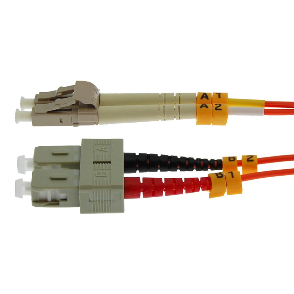 2m LC/UPC SC/UPC OM1 Multimode Duplex OFNR 2.0mm Fiber Optic Patch Cable