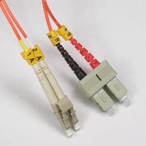 5m LC/UPC-SC/UPC OM2 Multimode Duplex OFNR Fiber Optic Patch Cable