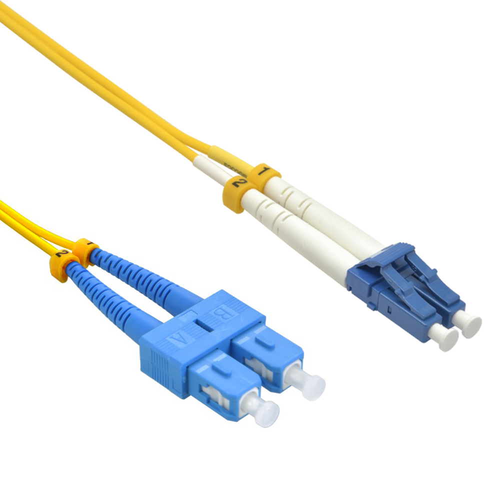 3m LC/UPC-SC/UPC Singlemode Duplex OFNR 2.0mm Fiber Optic Patch Cable