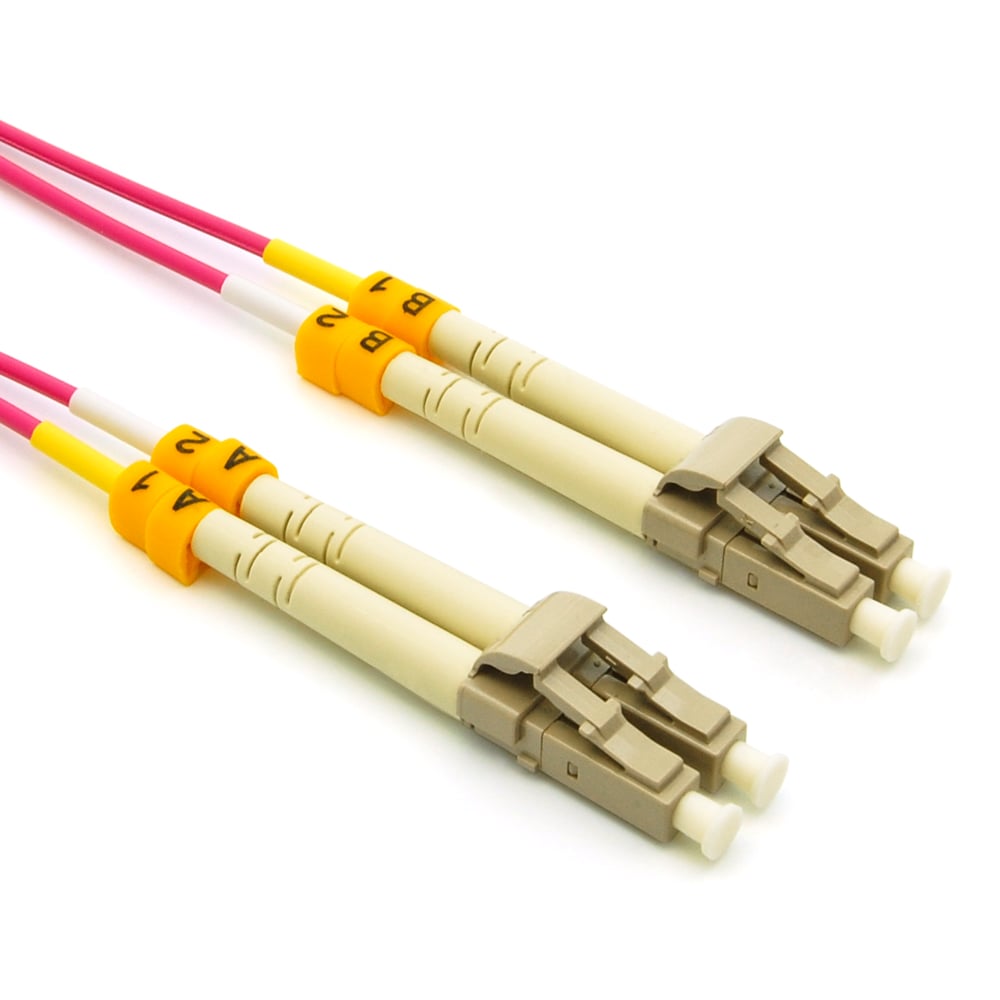 1.5m LC/UPC-LC/UPC OM4 Multimode Duplex Erika OFNR 2.0mm Violet Fiber Optic Patch Cable