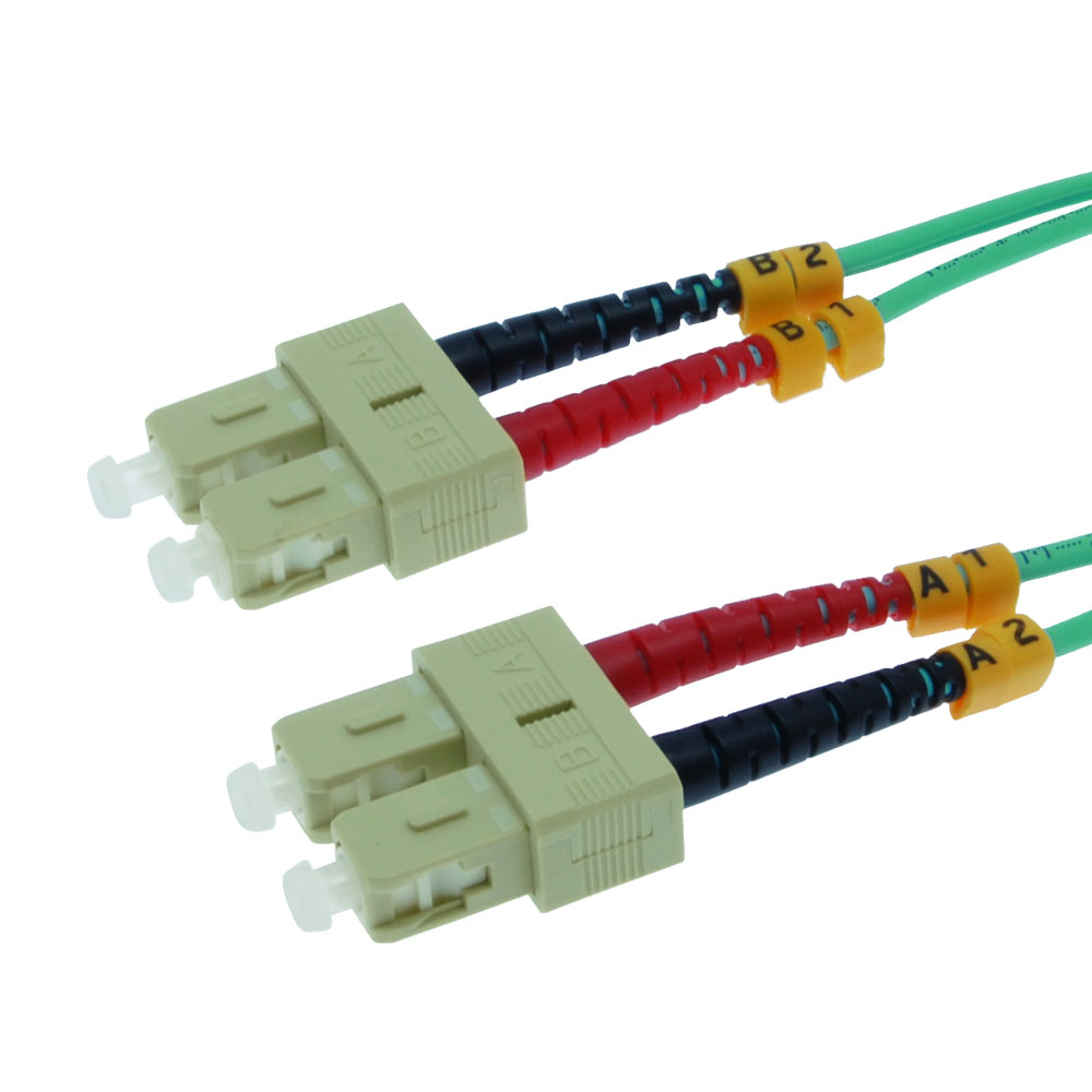 7m SC/UPC-SC/UPC OM3 Multimode Duplex OFNR 2.0mm Aqua Fiber Optic Patch Cable