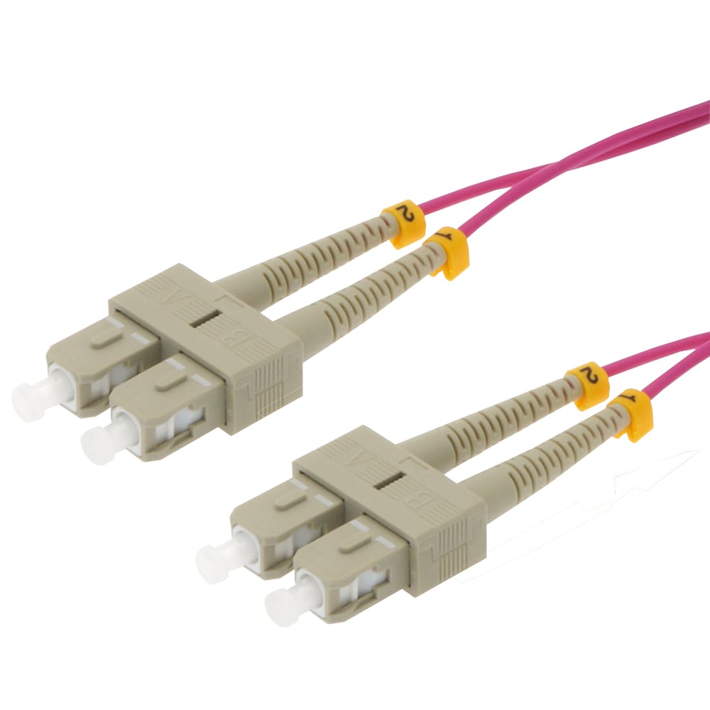 20m SC/UPC SC/UPC OM4 Multimode Duplex Erika Violet Fiber Optic Patch Cable