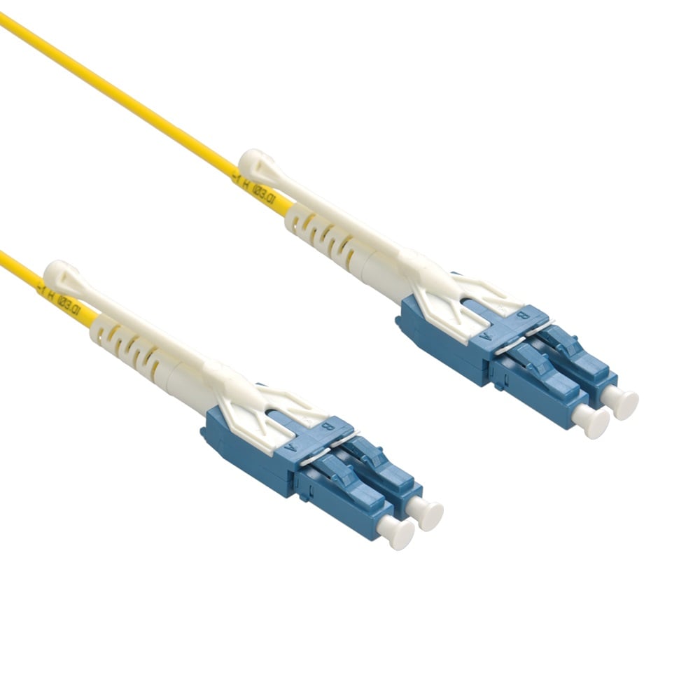5m Uniboot LC/UPC LC/UPC Singlemode Duplex OFNR Fiber Optic Patch Cable with Pull Push Tab