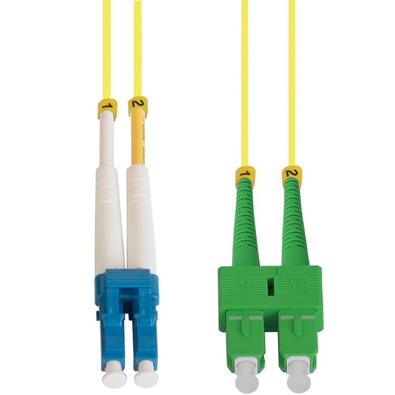 3m LC/UPC-SC/APC Singlemode Duplex OFNR 2.0mm Fiber Optic Patch Cable