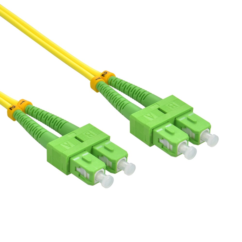 15m SC/APC-SC/APC Singlemode Duplex OFNR 2.0mm Fiber Optic Patch Cable