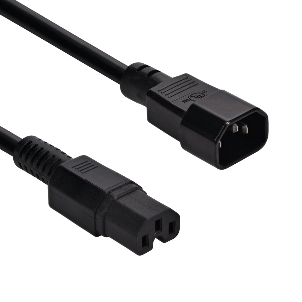 3Ft Power Cord C14 to C15 Black/ SJT 14/3
