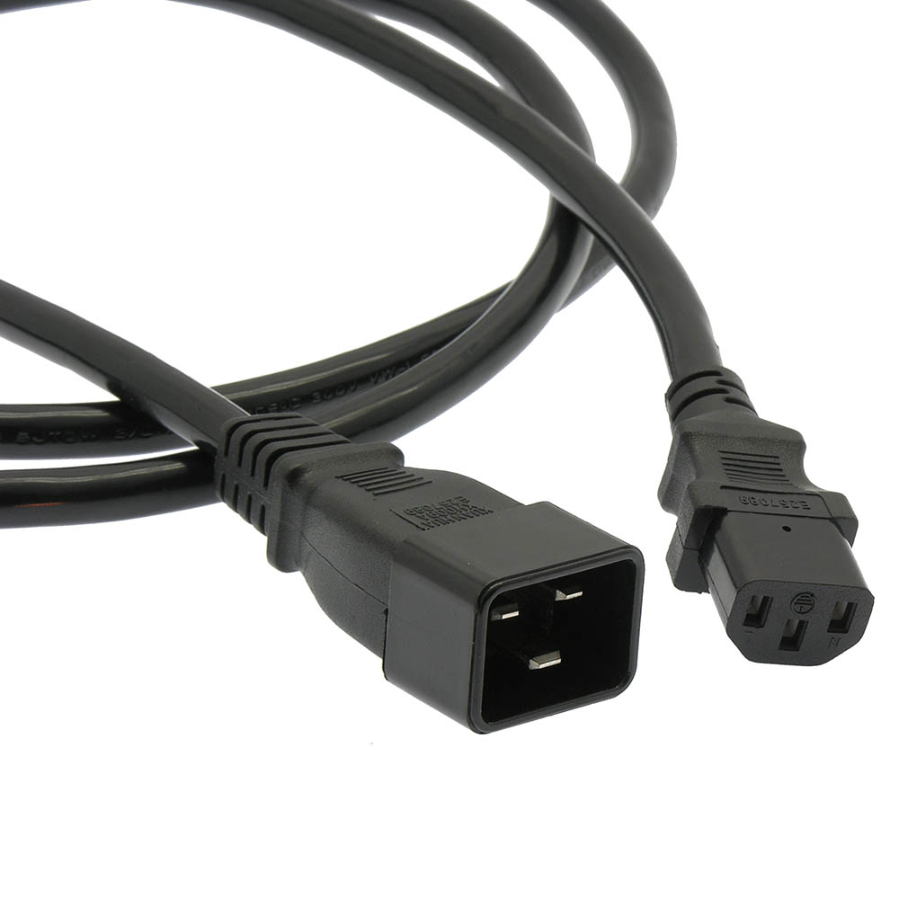 6Ft Power Cord C20 to C13 Black/ SJT 14/3