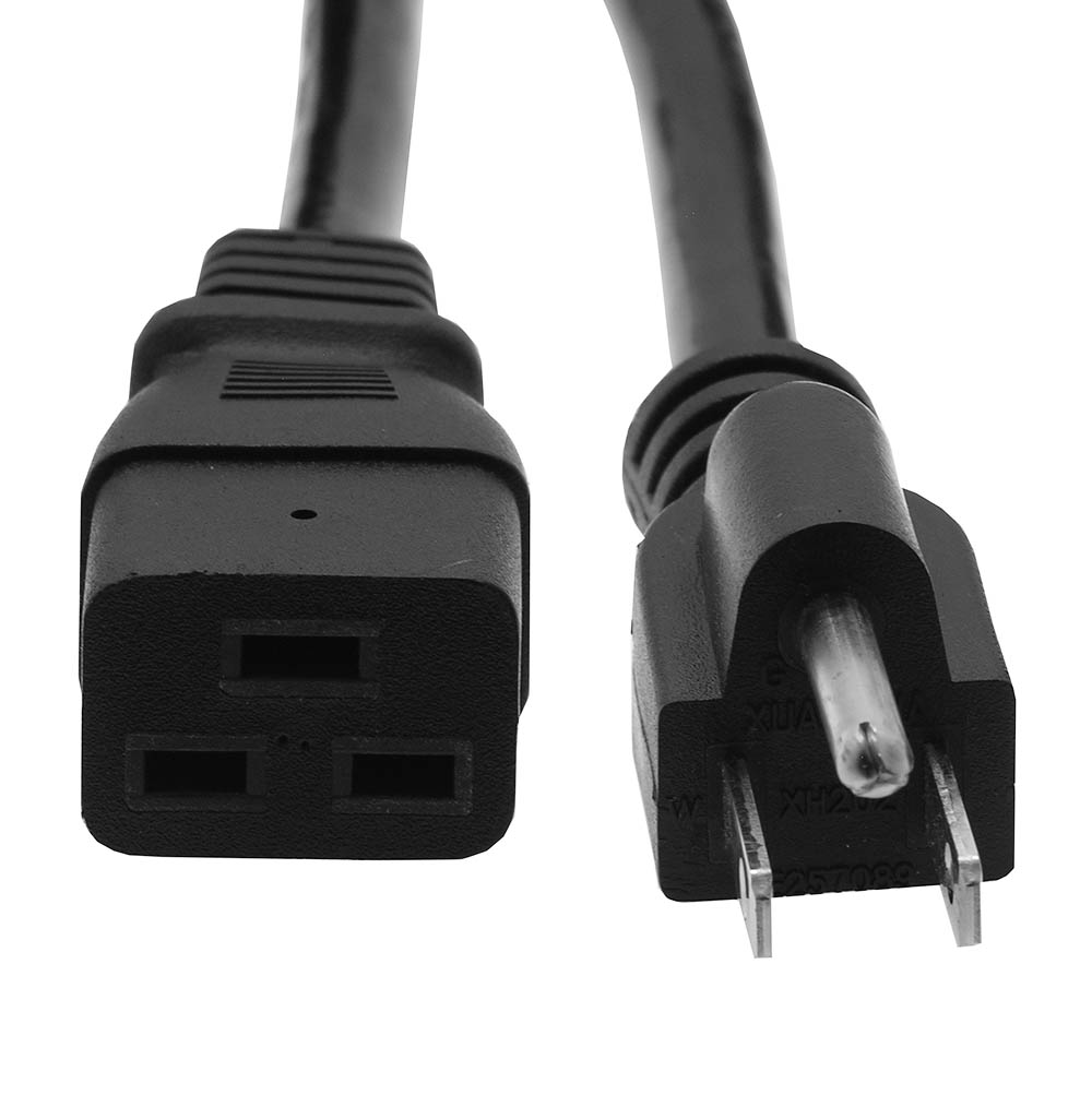 6Ft Power Cord 5-15 to C19 Black/ SJT 14/3