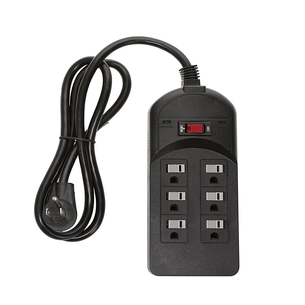 4Ft 6 Outlet Surge Protector With ENI/RFI Filter 750J 120V 15A