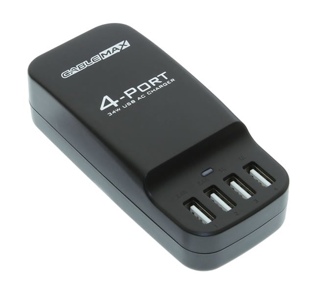 4 Port USB Desktop 34W AC Charger for Tablet and Smart Phone