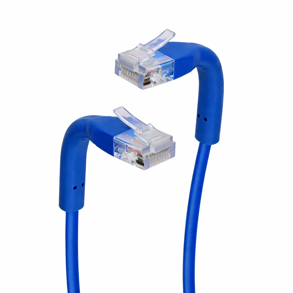 0.75Ft Cat6A UTP Bendable Slim Ethernet Network Cable 28AWG Blue