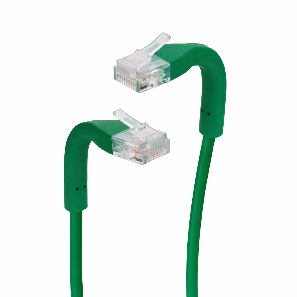 0.75Ft Cat6A UTP Bendable Slim Ethernet Network Cable 28AWG Green