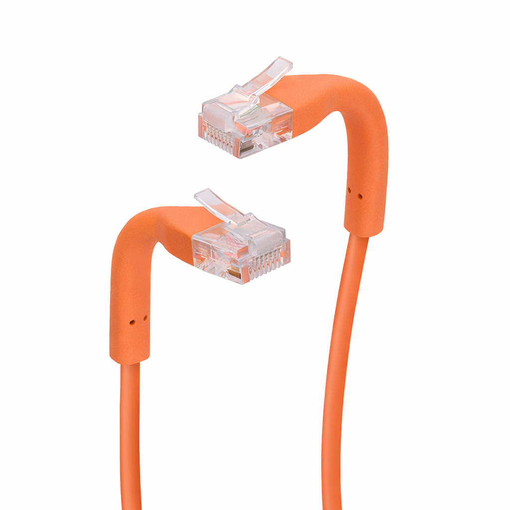 0.5Ft Cat6A UTP Bendable Slim Ethernet Network Cable 28AWG Orange