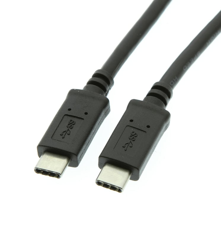 3ft Black USB 3.1 Type-C to C Male USB Connector Cable